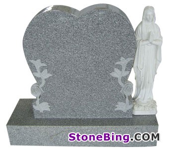 Grey Granite Heart-shaped Monument