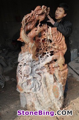 Large Stone Carving “The China Spirit” Intend to declare the Guinness Book of World Records