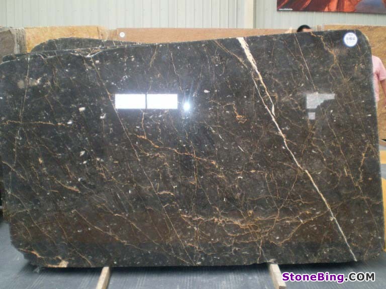 Golden Black Marble Slab