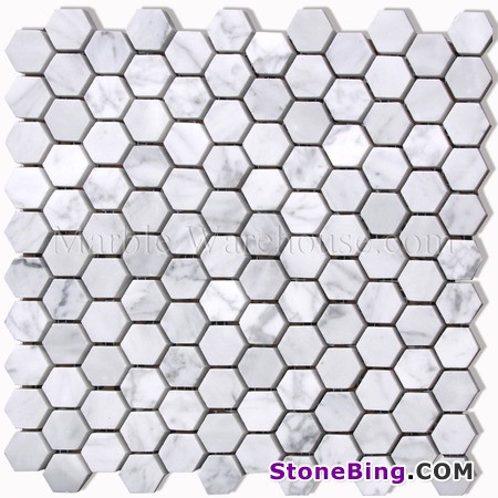 Carrara Hexagon Marble Mosaic