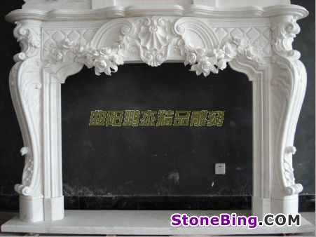 White Marble Fireplace