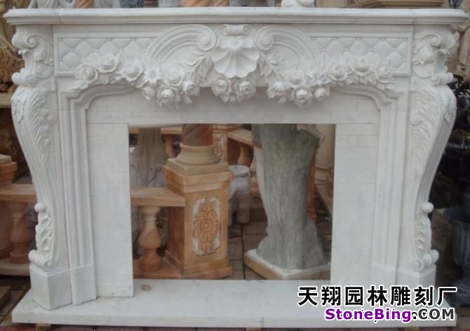 Supply White Marble Fireplace