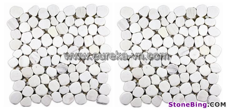 Milky White Pebbles Mosaic