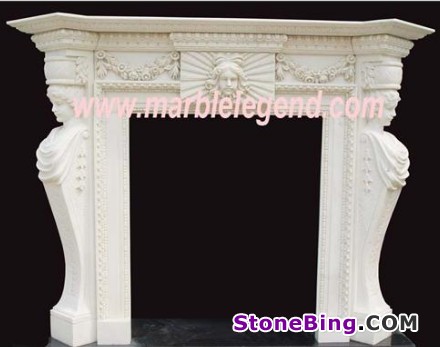 White Marble Fireplace FP015
