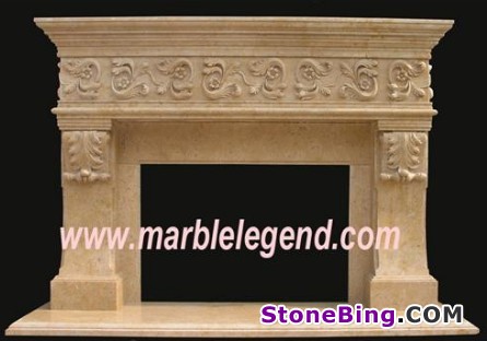 Yellow Marble Fireplace FP027