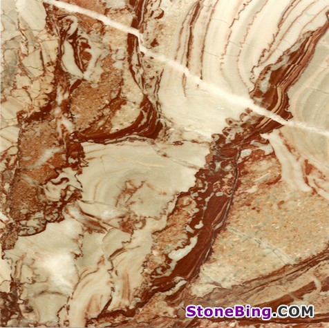Arabescato Rosso Marble Tile