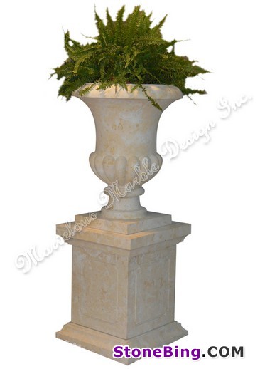 Carved French Limestone Planter