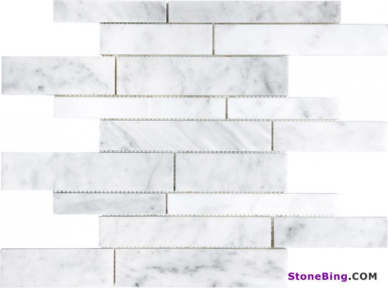 Bianco Venatino Random Strip Mosaic