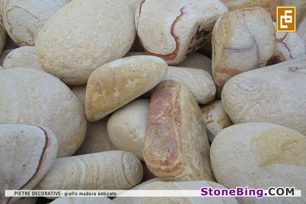 Giallo Madera Anticato Pebbles
