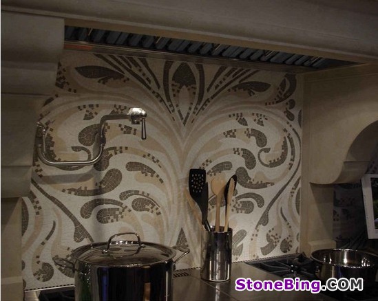 Stone Mosaic Design in Kitchen