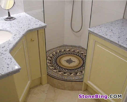 Stone Mosaic Design in Shower Room