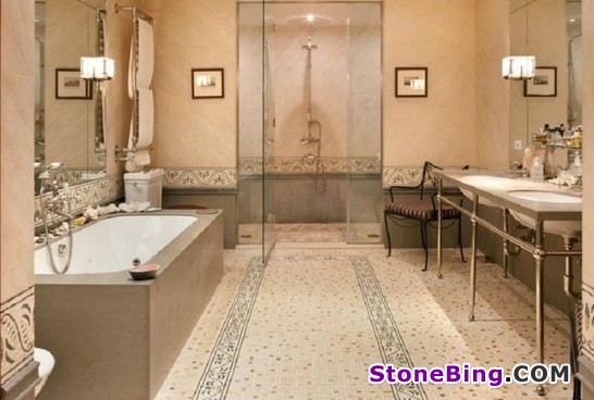 Stone Mosaic Design in Bathroom