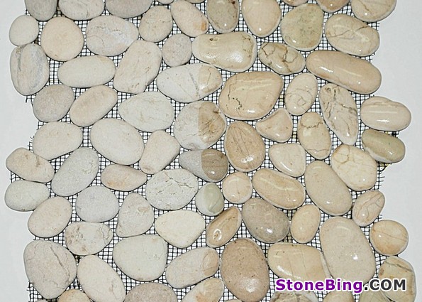 White Timor Pebble Mosaic