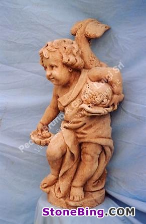 Putto with Dolphin Sculpture