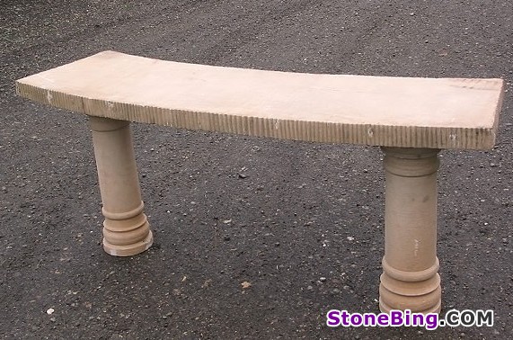 Hand Carved Stone Bench