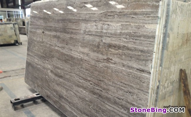 Silver Travertine Slab