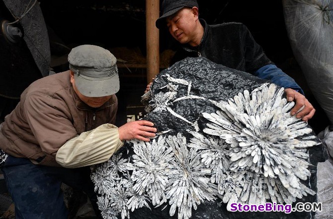 Handicrafts made of chrysanthemum stones in China's Hubei