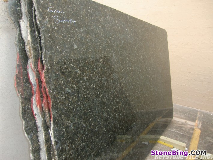 Green Butterfly Granite Slab