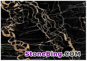 Black Portoro Marble Tile