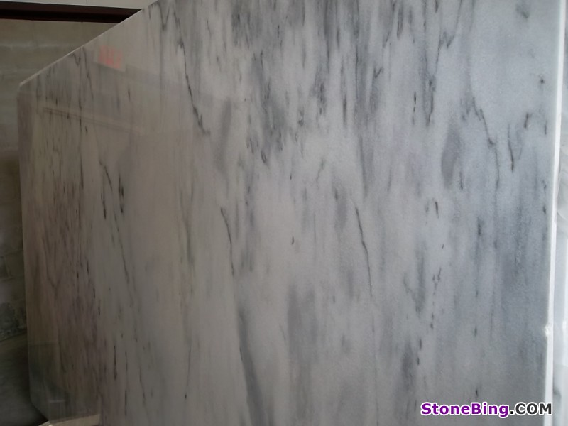 Sunny White / Blue Ribbon Marble Slab