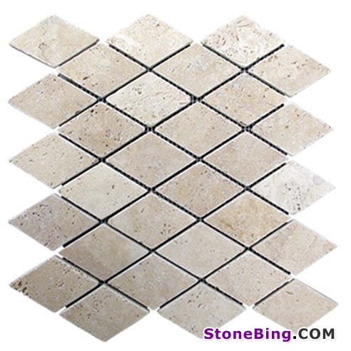 Light Travertine Diamond Mosaic