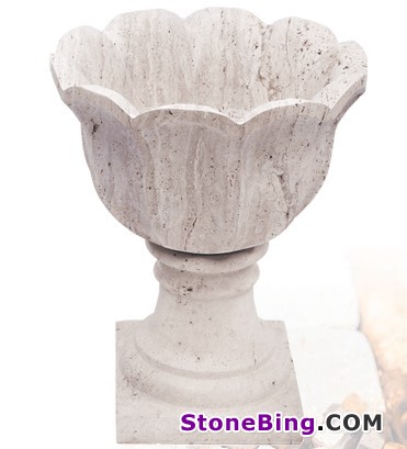 Travertine Flower Pot