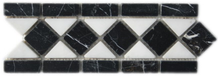 Black & White Mixed Marble Border Db-012