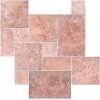 Red Travertine Tumbled Pattern