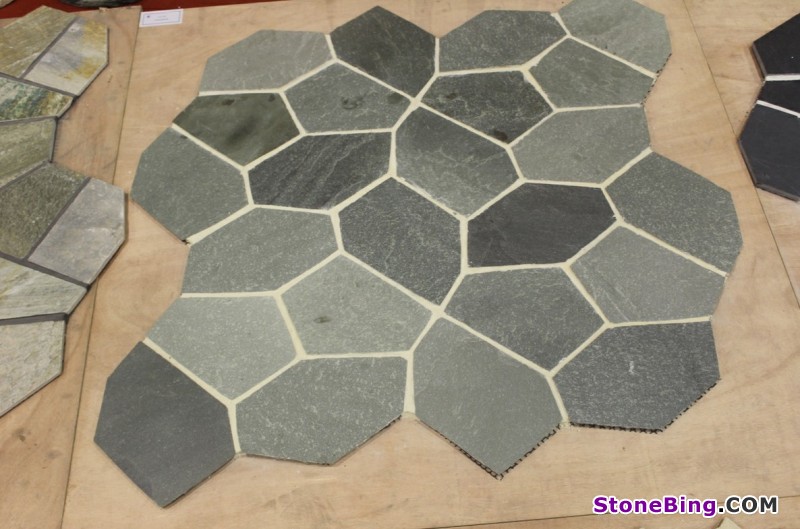 Black slate tiles