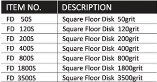 Square Floor Disks for Granite & Marble