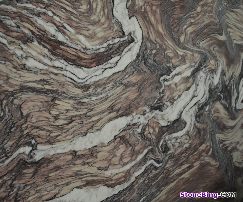 Rosso Ondulato Marble Slab