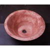 Red Travertine Deep V Sink