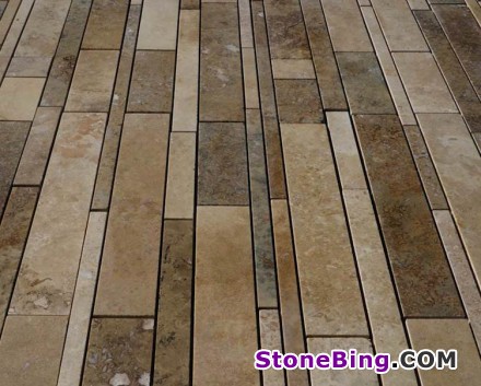 Strips of natural stone for the bathroom