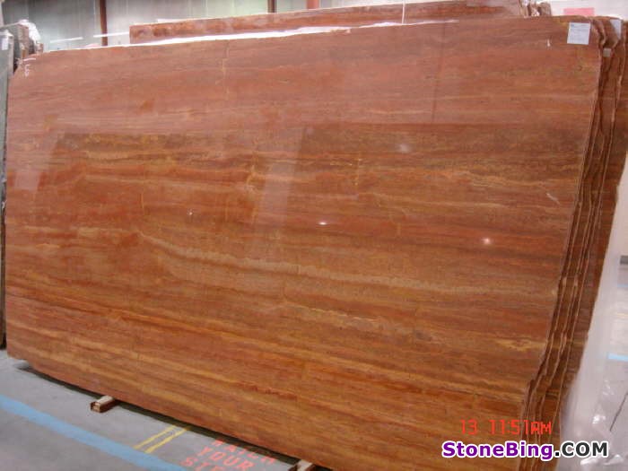 Original Red Travertine Slab