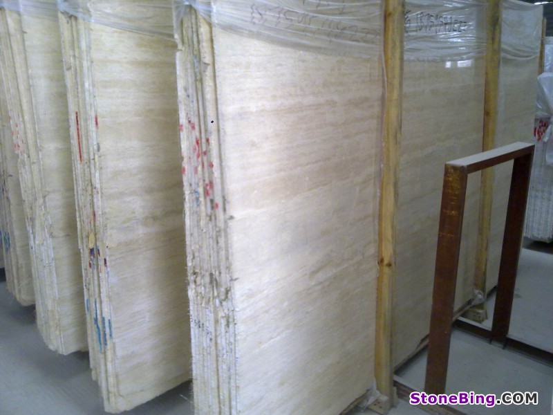 White Travertine Slab