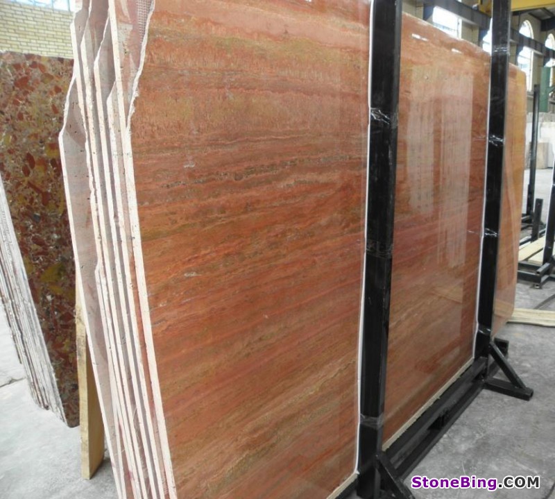 Red Travertine Slab