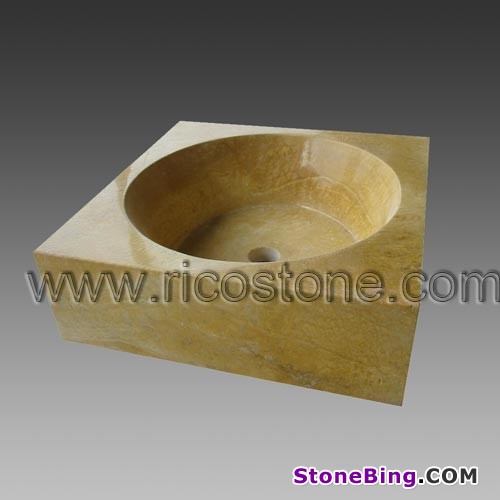 Yellow Travertine Valy Bath Sink