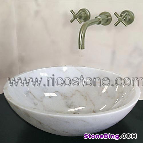 Moon White Marble Vessel Sink