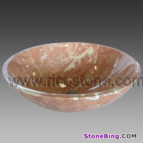 Rojo Red Marble Vessel Sink