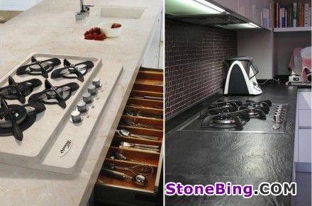 Cooking with gas on marble or granite cooktops