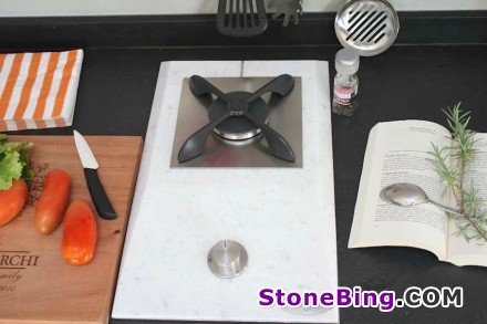 Cooking with gas on marble or granite cooktops