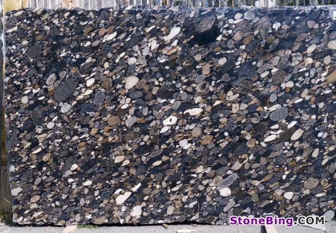 Black Mosaico Granite Slab