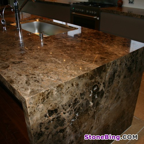 Emperador Marble Kitchen Island