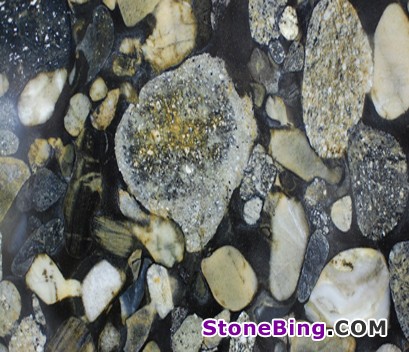 Black Mosaic Granite Slab