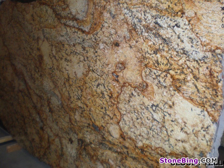 Cloudy Yellow Granite Slab