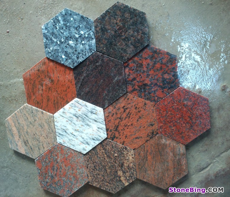 15cm Granite hexagon tiles
