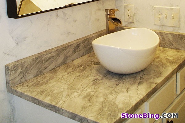 White Fantasy Quartzite Vanity Top