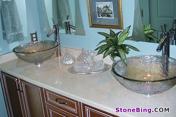 Botticino Fiorto Marble Vanity Top