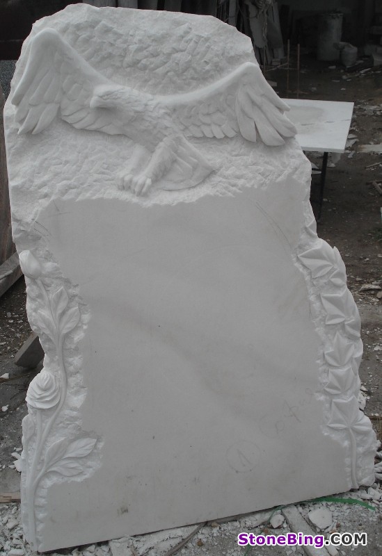 Marble Gravestone with Eagle Carving