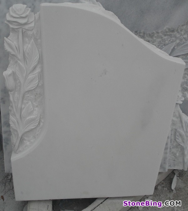 Flower Carving Marble Gravestone